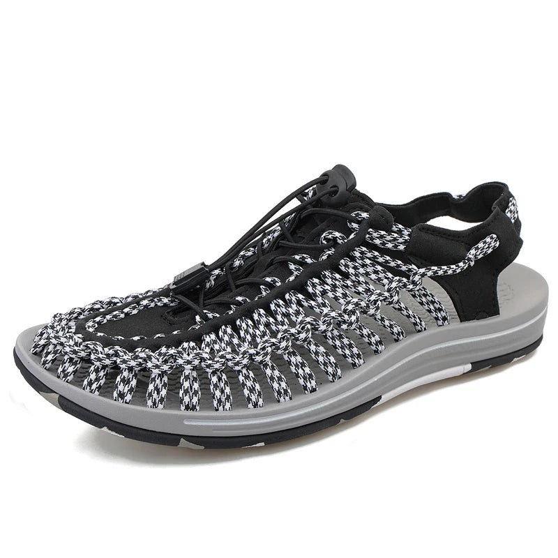 Summer Men Sandals Weaving Design Beach Sandals Breathable Casual Flat Roman Mens Shoes Outdoor Couples Sandals