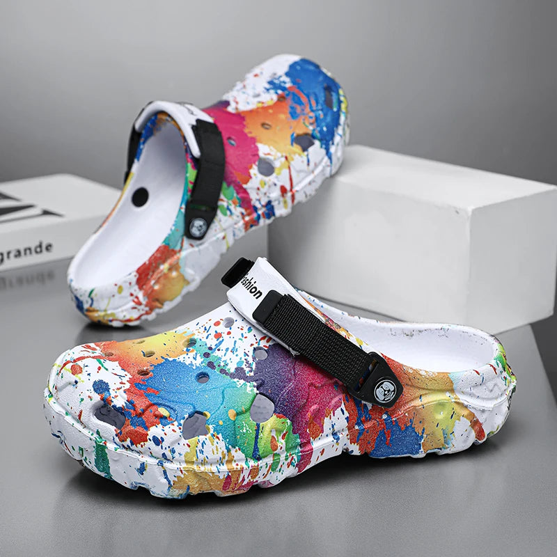 New men's slippers sandals men's garden shoes flat shoes camouflage sandals men's sports shoes outdoor activity floor home shoes