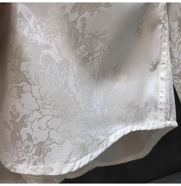 Men's High-end Shirt Spring and Autumn Summer Long-sleeved Handsome Dark Pattern Shirt Slim and Trendy Brand Versatile Top