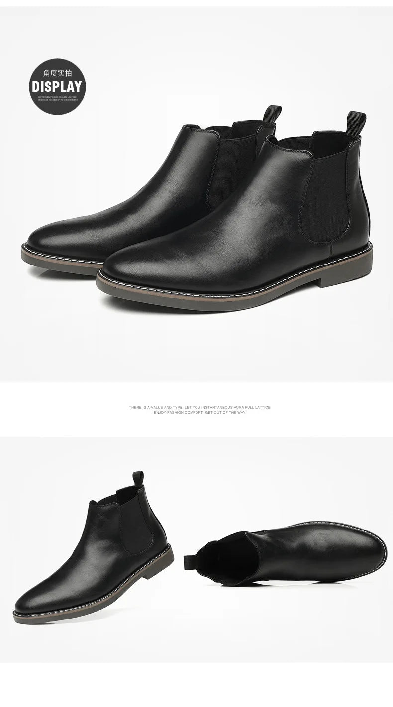 40~46 Men Chelsea Boots Brand Retro Comfortable 2024 Fashion Men Boots
