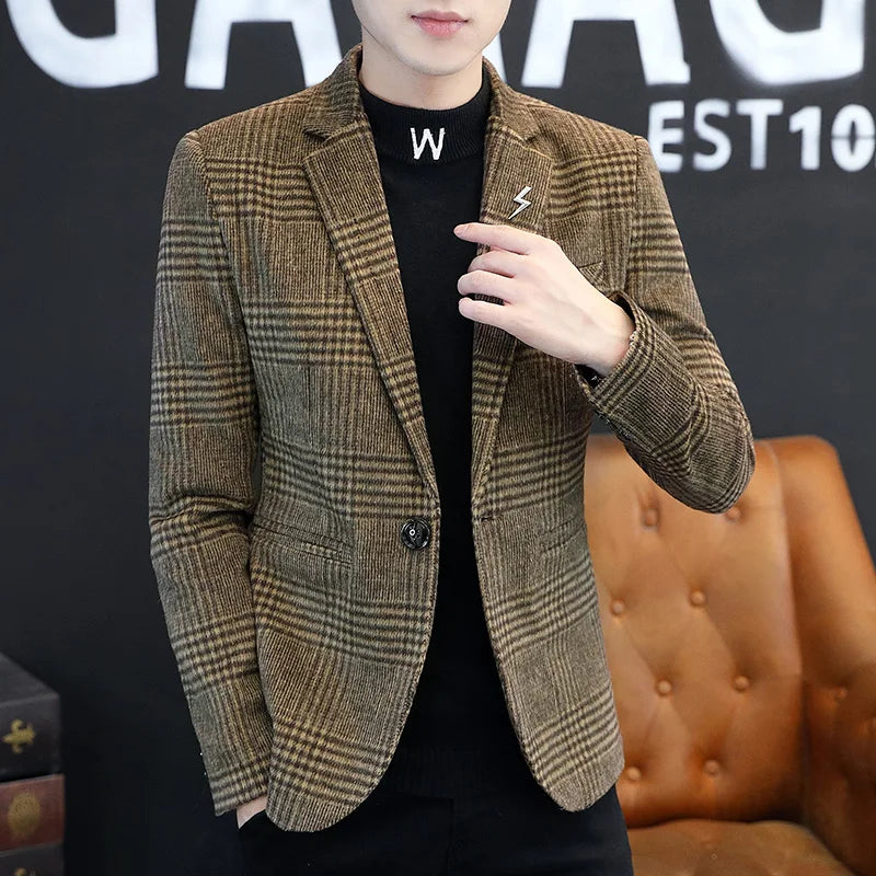 2025 Teenage Casual Suit Men's Coat Casual Autumn Single-layer Shirt Korean Version Slim-fit Suit  Wedding Suits for Men