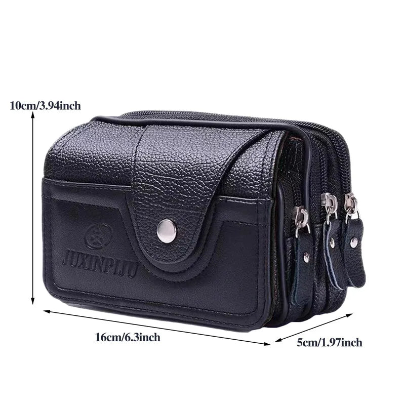 PU Leather Hand Bags For Men Large Capacity Money Purse Cell Mobile Phone Pocket Women Soft Double Zipper Male Clutch Bags