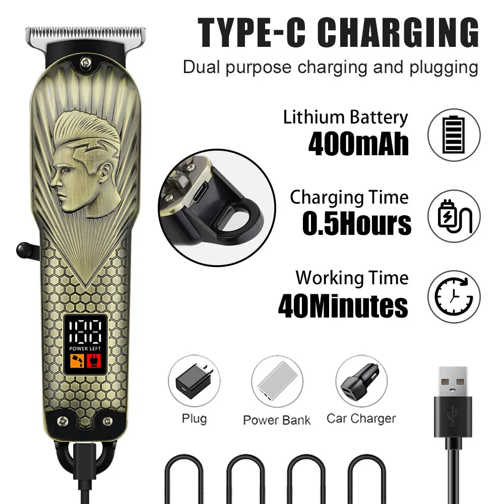 Professional Clippers and Trimmers Set,Beard Trimmer, Barber Clippers, Rechargeable Electric Shaver Hair Clippers for Men