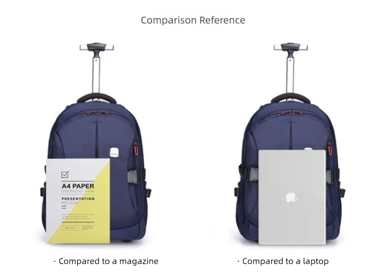 Airline Approved Carry On Backpack for Men Large Capacity Luggage with Telescopic Handle Durable Wheels TSA Friendly Travel Bag