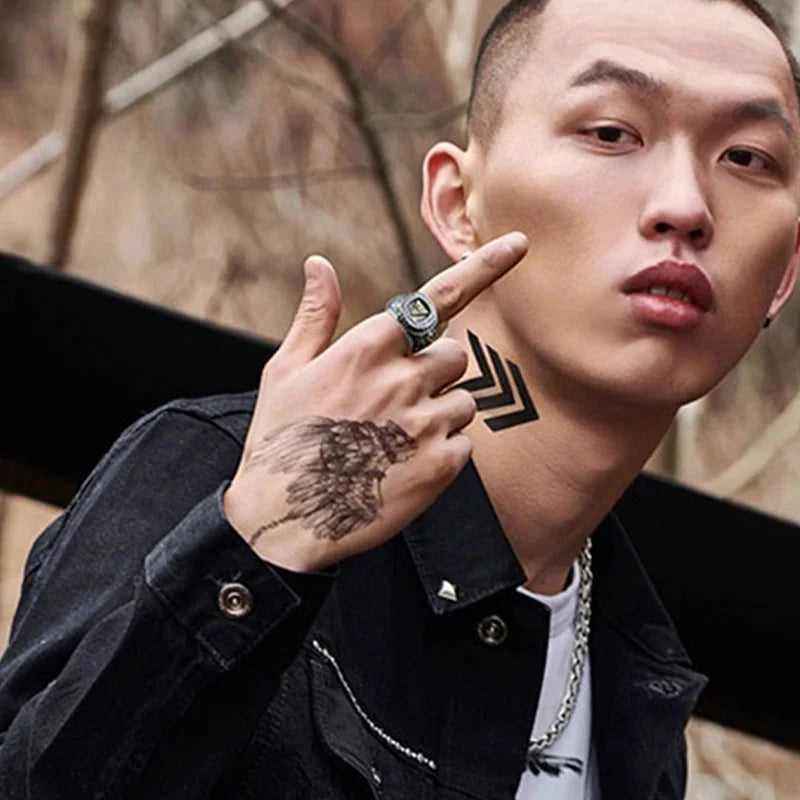 Retro Golden Eye of Providence Large Ring For Men Punk Gothic Open Ring Handmade Jewelry Rock Hiphop Biker Accessories Man Gift
