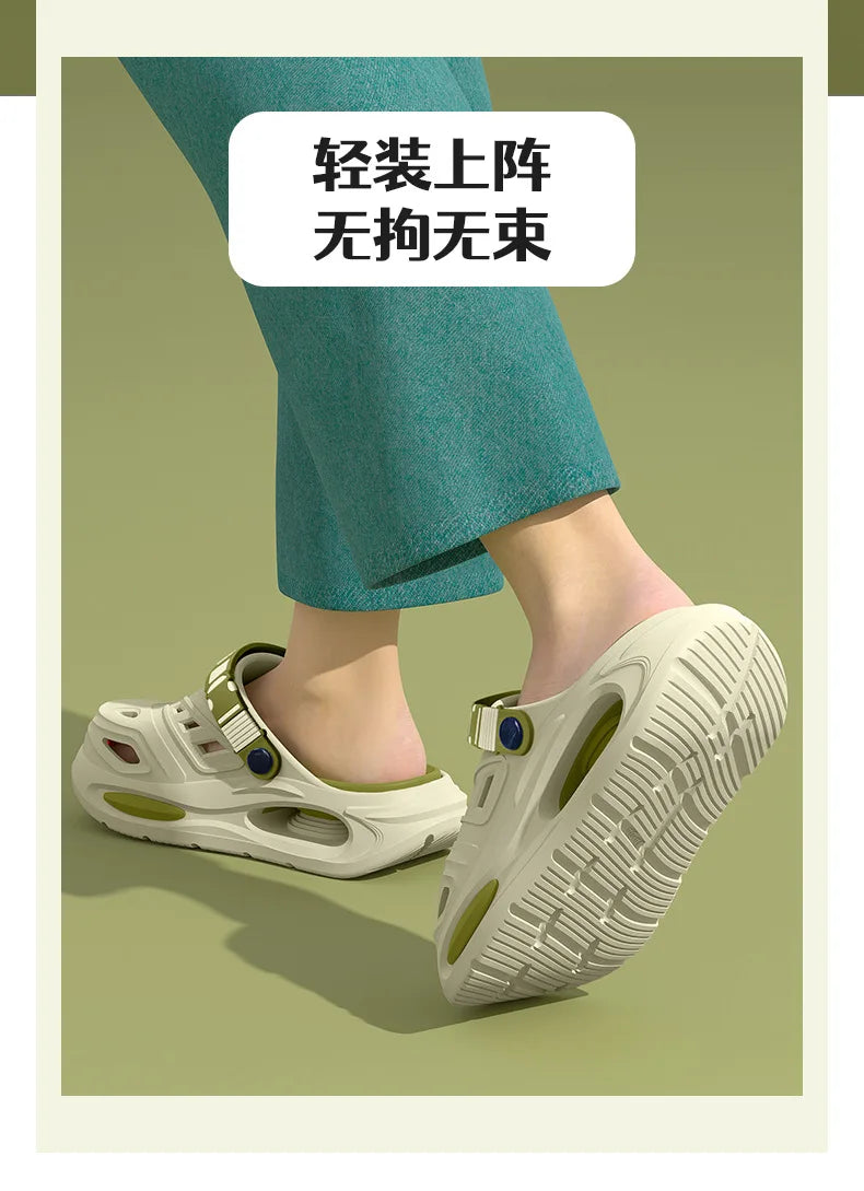 Men's summer outdoor sandals for 2025, new trendy thick sole, anti-slip, odor-resistant, two-way wear, men's flip-flops