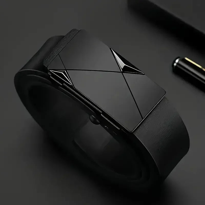 110/120/130cm Men's PU Leather Belt Fashion Belts for Daily Life, Leisure, Party, Festival, Work, and Business Automatic Buckle