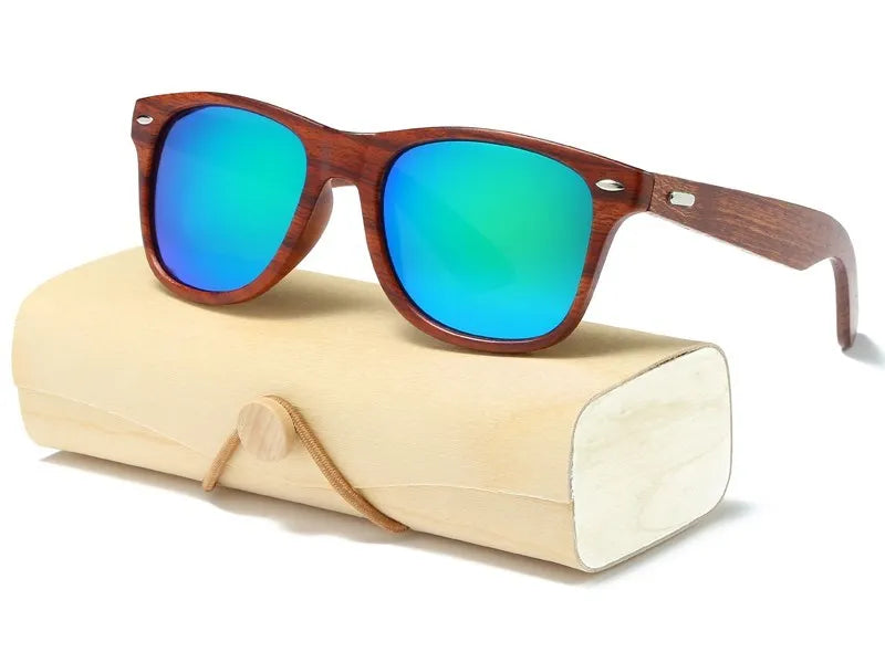 HJYBBSN Handmade Wood Sunglasses Men women square Sunglasses for men women Mirror Wooden Sun Glasses retro de sol masculino