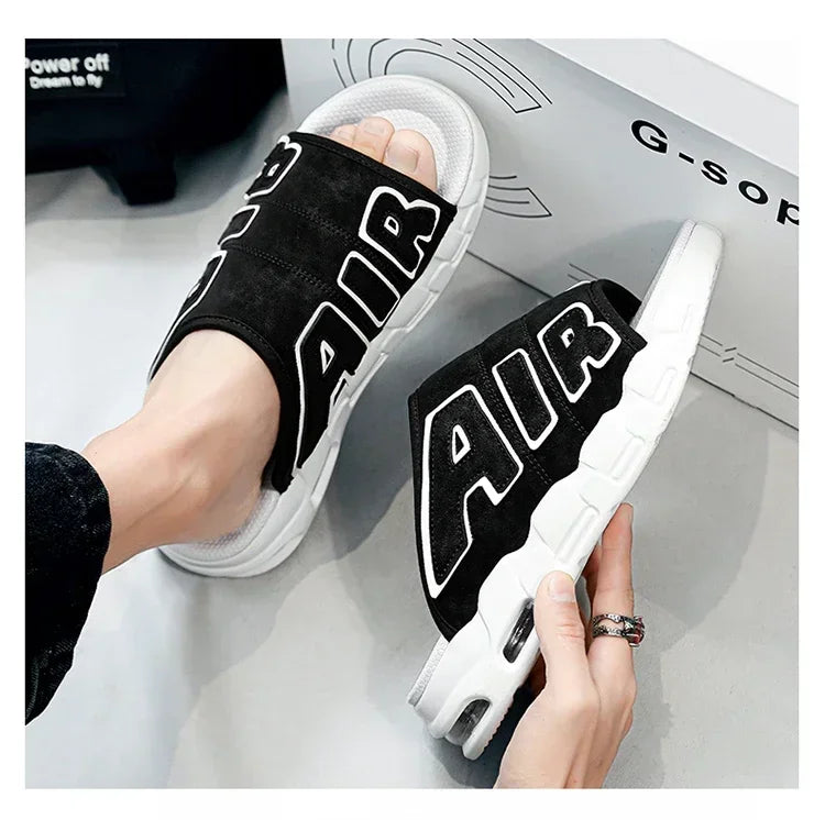 Men's Slippers 2025 Summer New Casual Slippers Fashion Air Cushion Sports Slippers for Men Non Slip Beach Shoes Designer Slides