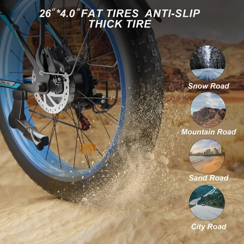 Factory direct sales 1000w 48v electric bicycle electric mountain fat bicycle adult electric bicycle