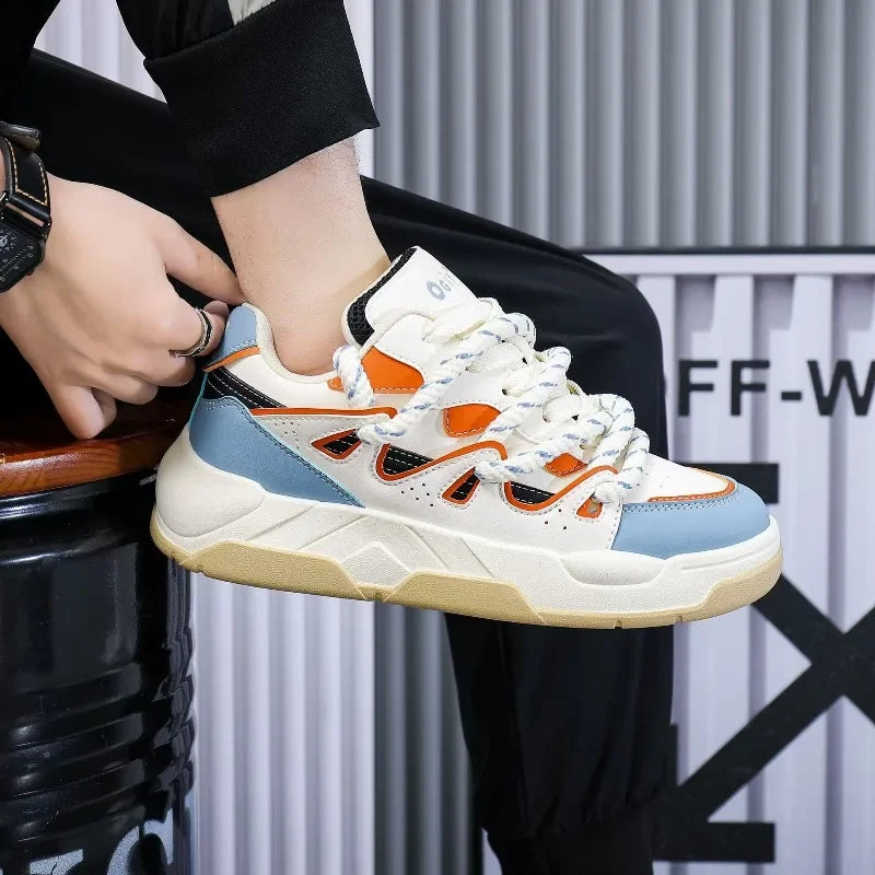 Shoes for Men Popular Versatile Sports Casual Board Shoes Personality Trend Men's Pu Leather Platform Sneakers Zapatillas Hombre