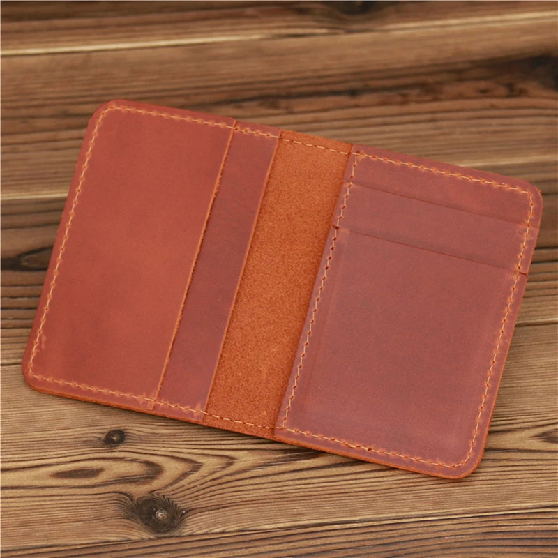 Men's Card Holder Wallet Leather Minimalist Small Thin Purse Slim Mini Credit Card Bank ID Card Holder Wallet