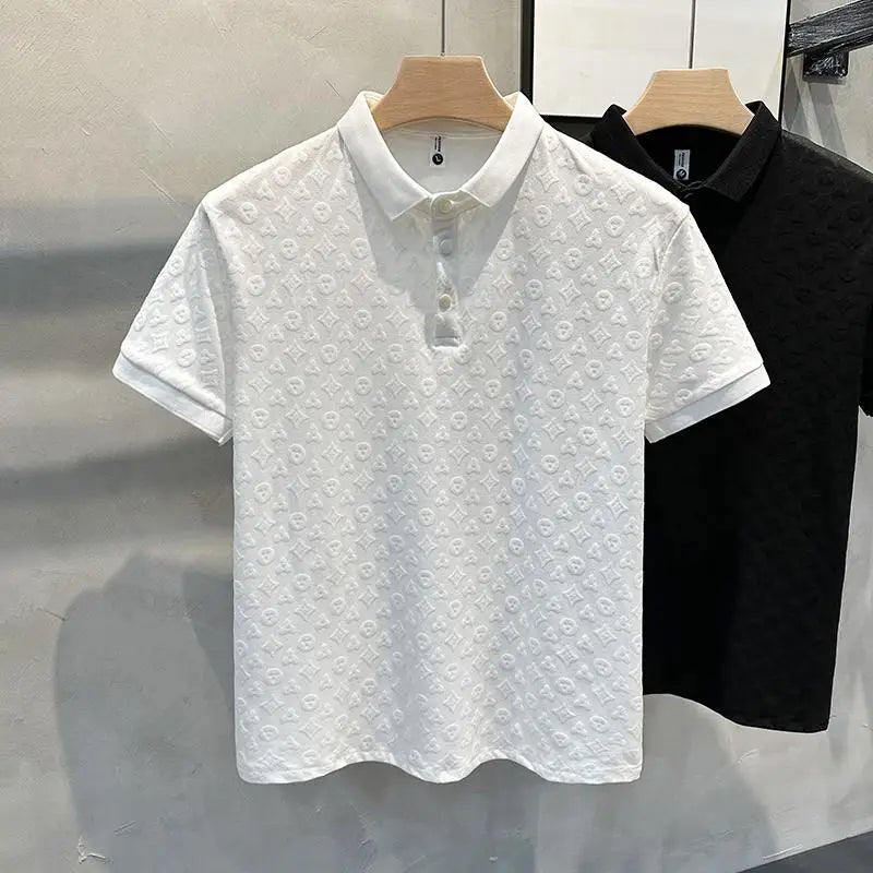 Best Polo Shirt Men 2025 Summer White Polo Shirt Luxury Breathable Solid Short Sleeve Office Business Casual Polo T shirt Men