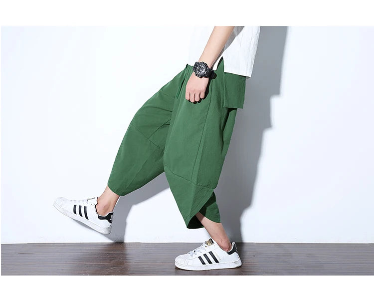 2024 New Casual Shorts Man Solid Harem Men's Summer Shorts Knee-length Short Pants For Men Bermuda Shorts Men's Summer Breeches