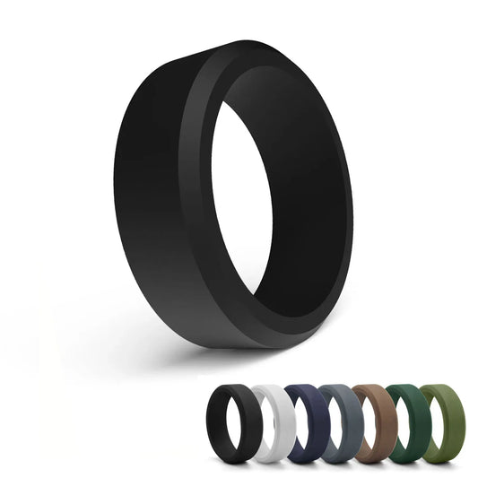1pc 8mm New Sports Rings Hypoallergenic Mens Wedding Silicone Finger Ring Gift For Men 7-14 Size Outdoor Running Jewelry