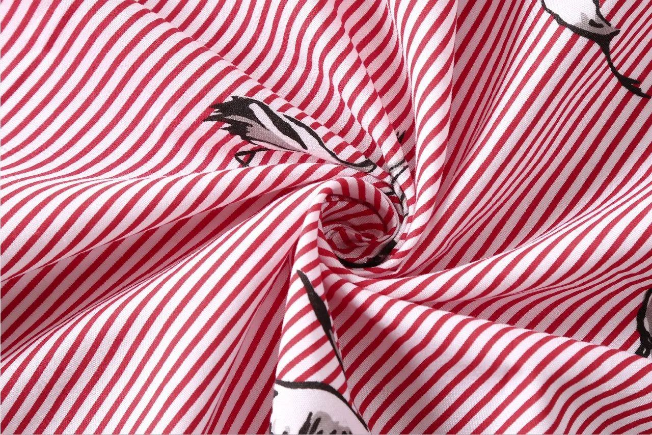 European and American women's clothing popular long-sleeved women's clothing striped shirt dress single-breasted belt