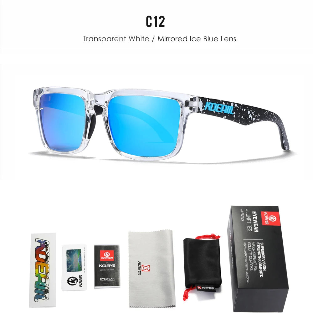 KDEAM Fishing Men's Sunglasses Polarized Classic Square Shades Unisex Size With Packaging
