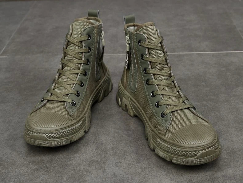 Men's High Cut Boots Warm Winter Lace Up with Fur Outdoor Hiking Male Shoes Platform Retro Original Deals Comfortable Offer Sale