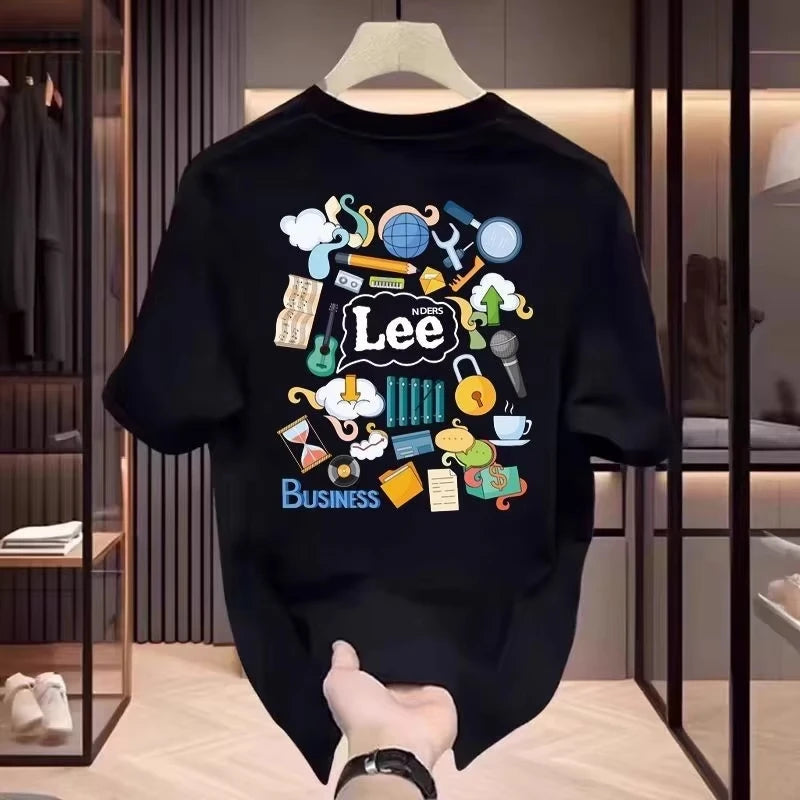 2025 Summer Short-sleeved T-shirts for Men and Women, Loose and Casual American Niche Print Ins Trendy Half-sleeved Tops