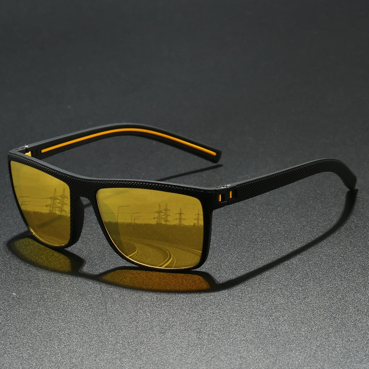 Retro Polarized Sunglasses for Men Lightweight TR90 Frame UV400 Protection Square Sun Glasses Night Vision Goggles Amagi