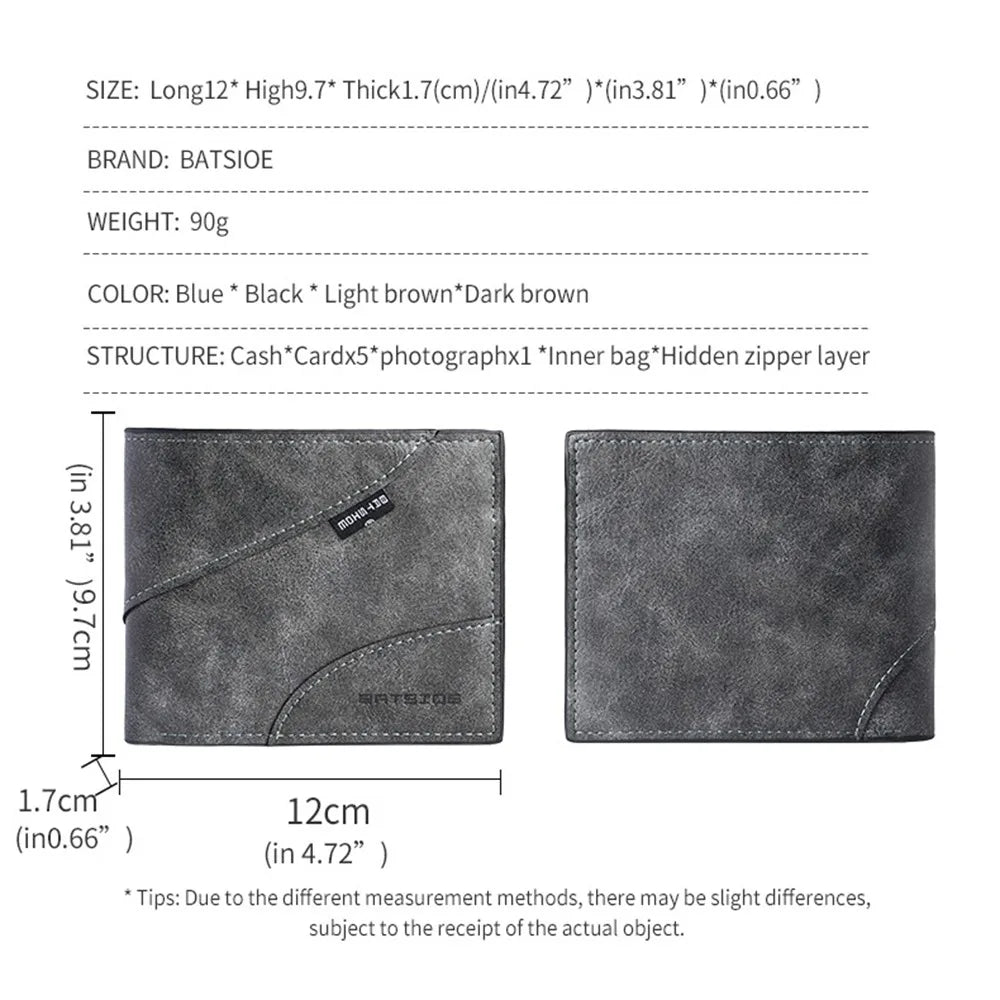 Casual PU Leather Men's Wallet Multi-functional Large Capacity Business Wallet Classic Luxury Short Card Bag Business