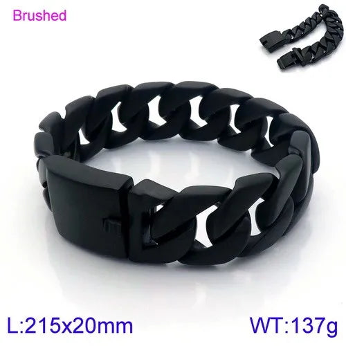 HAOYI Dropshipping 20mm Gold Color Bracelet Bangle Men's Heavy Chunky Link Chain Bracelet Fashion Jewelry Gifts