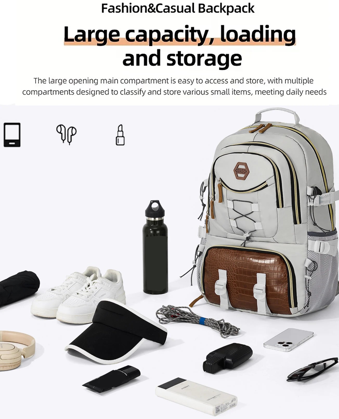 Large Capacity Outdoor Travel Backpack,Men's Hiking Backpack with Shoe Compartment,Spacious Travel Bag ,Sports Camping Backpack