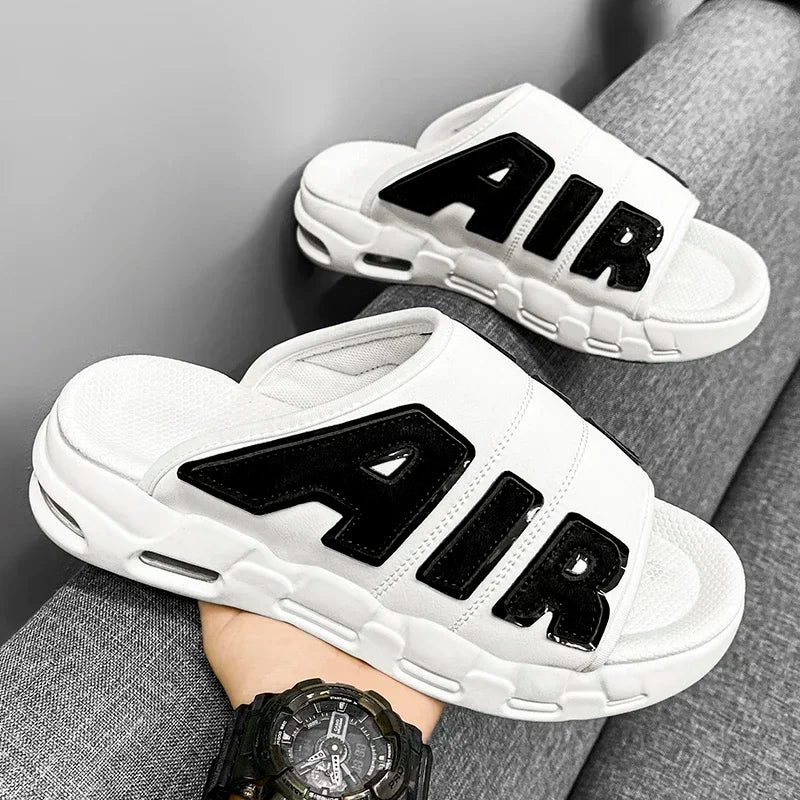 Men's Slippers 2025 Summer New Casual Slippers Fashion Air Cushion Sports Slippers for Men Non Slip Beach Shoes Designer Slides