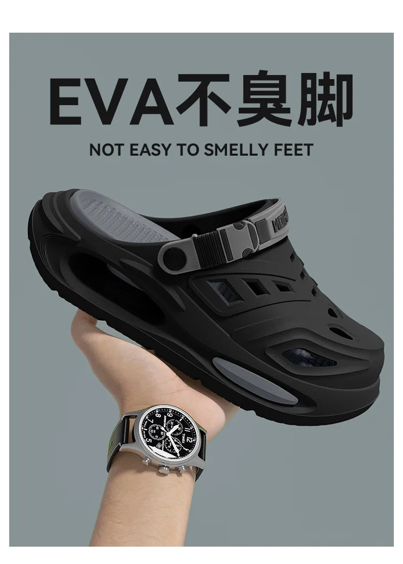 Men's summer outdoor sandals for 2025, new trendy thick sole, anti-slip, odor-resistant, two-way wear, men's flip-flops