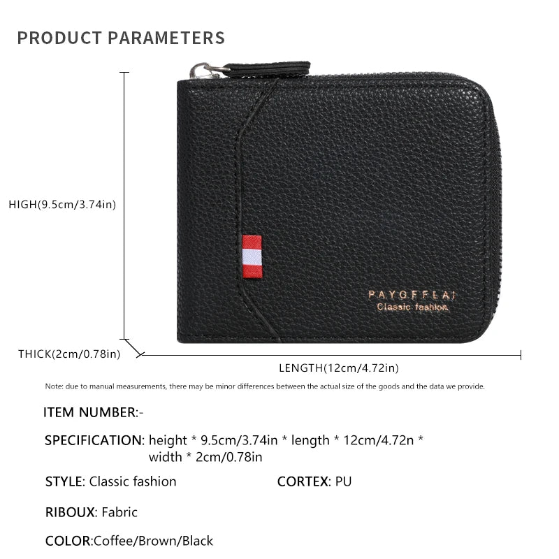 Premium Vintage Leather Wallet for Men - Secure Credit Card Holder & Coin Purse -Commute Essential with Durable PU Leather