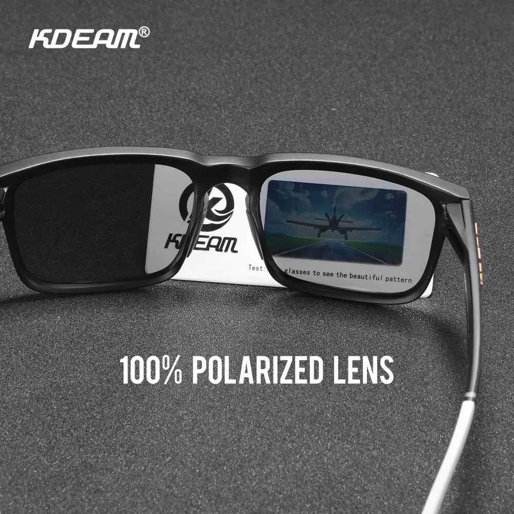 KDEAM Fishing Men's Sunglasses Polarized Classic Square Shades Unisex Size With Packaging