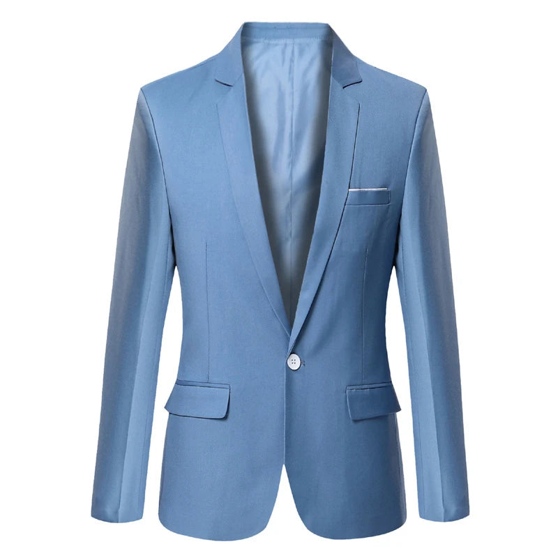 Men's Suit Jacket Casual Business Blazer Elegant Black Slim Fit Navy Blue Red Spring Autumn  Male Suits Blazer Coat