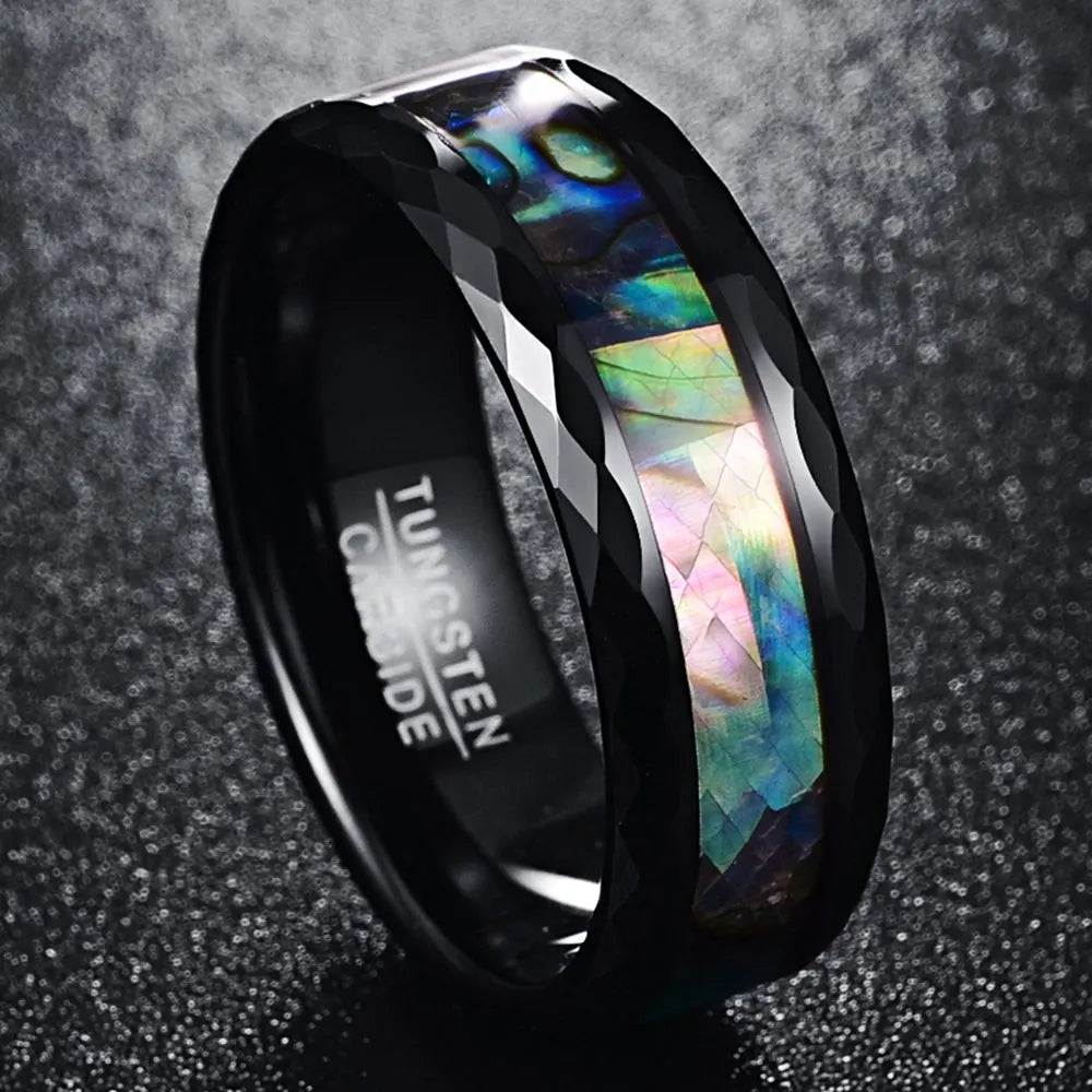 Fashion Viking Tree Of Life Stainless Steel Abalone Shell Rings For Men Odin Norse Viking Rune Rings Retro Amulet Jewelry Gift