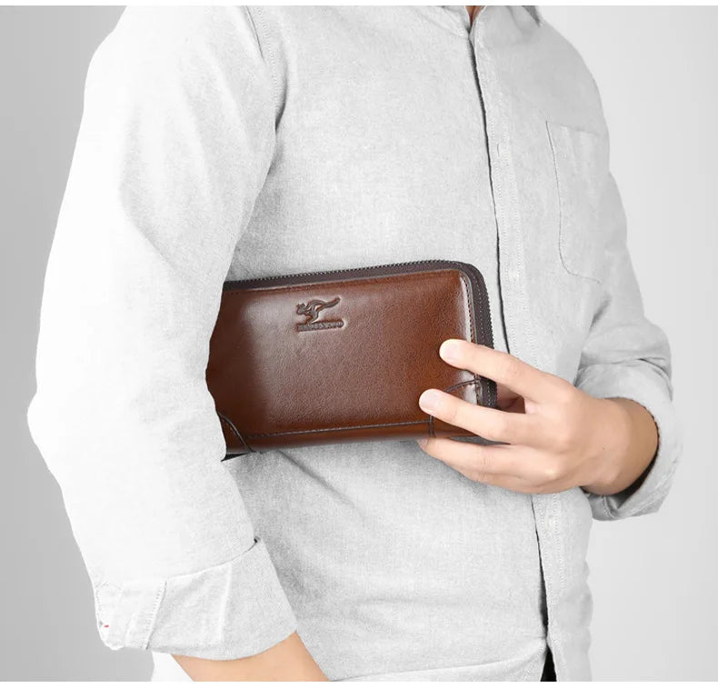 High Quality Pu Leather Wallet Men's Long Zipper Wallet for Men RFID Blocking Business Clutch Bag Credit Card Holder Man Purse