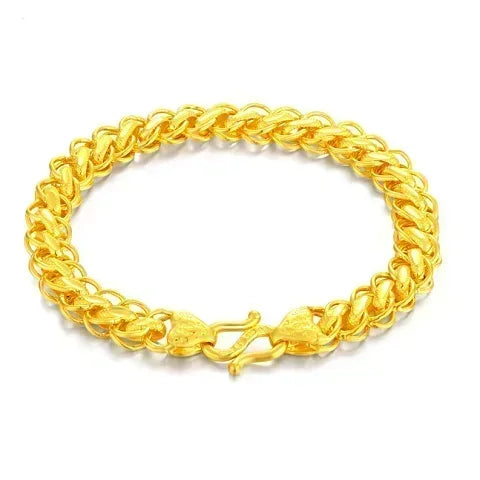 Gold shop with 9999 24k real gold men's bracelet dragon row boss bracelet send dad watch chain