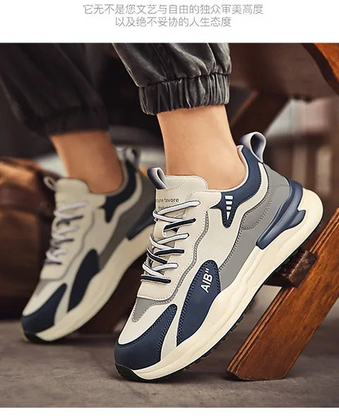 Sneakers Male Autumn Man Shoes Leather Surface Sport Shoes Men Men's Versatile Sports Casual Winter Running Shoe Increase Height