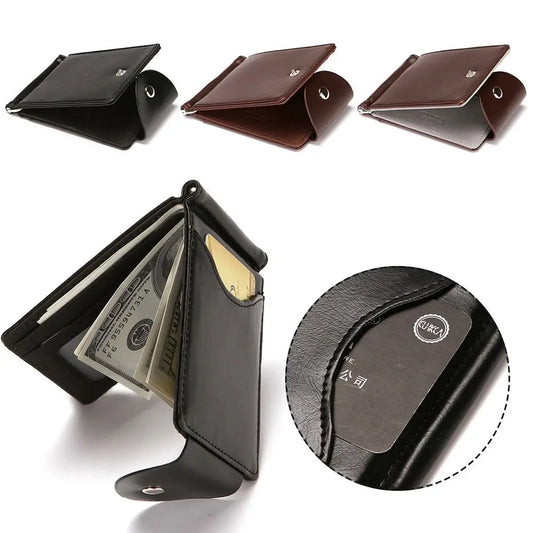 Men PU Leather Wallet Card Holder Male Fashion Purse Small Hasp Money Bag Mini Vintage Slim Wallets Clutch Bags