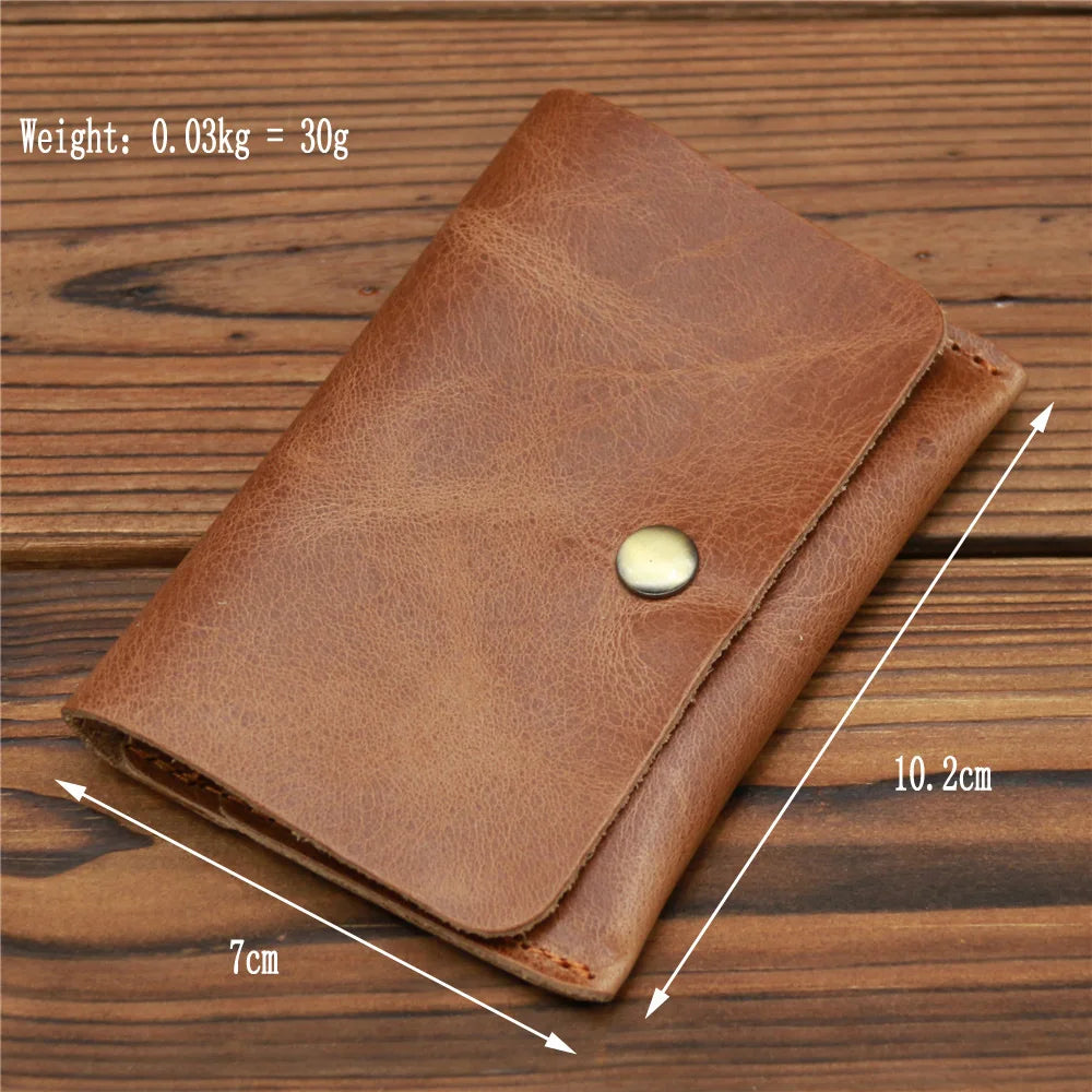 Genuine Leather Wallet for Men Male Vintage 100% Real Cowhide Short Small Mini Slim Men's Purse Credit Card Holder Case 2023 New
