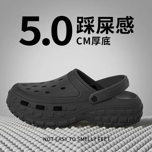 Men Platform Sandals 2025 Summer Closed Toe Non-slip Beach Sandals Woman Lightweight Soft Bottom Non-slip Sandalias for Home