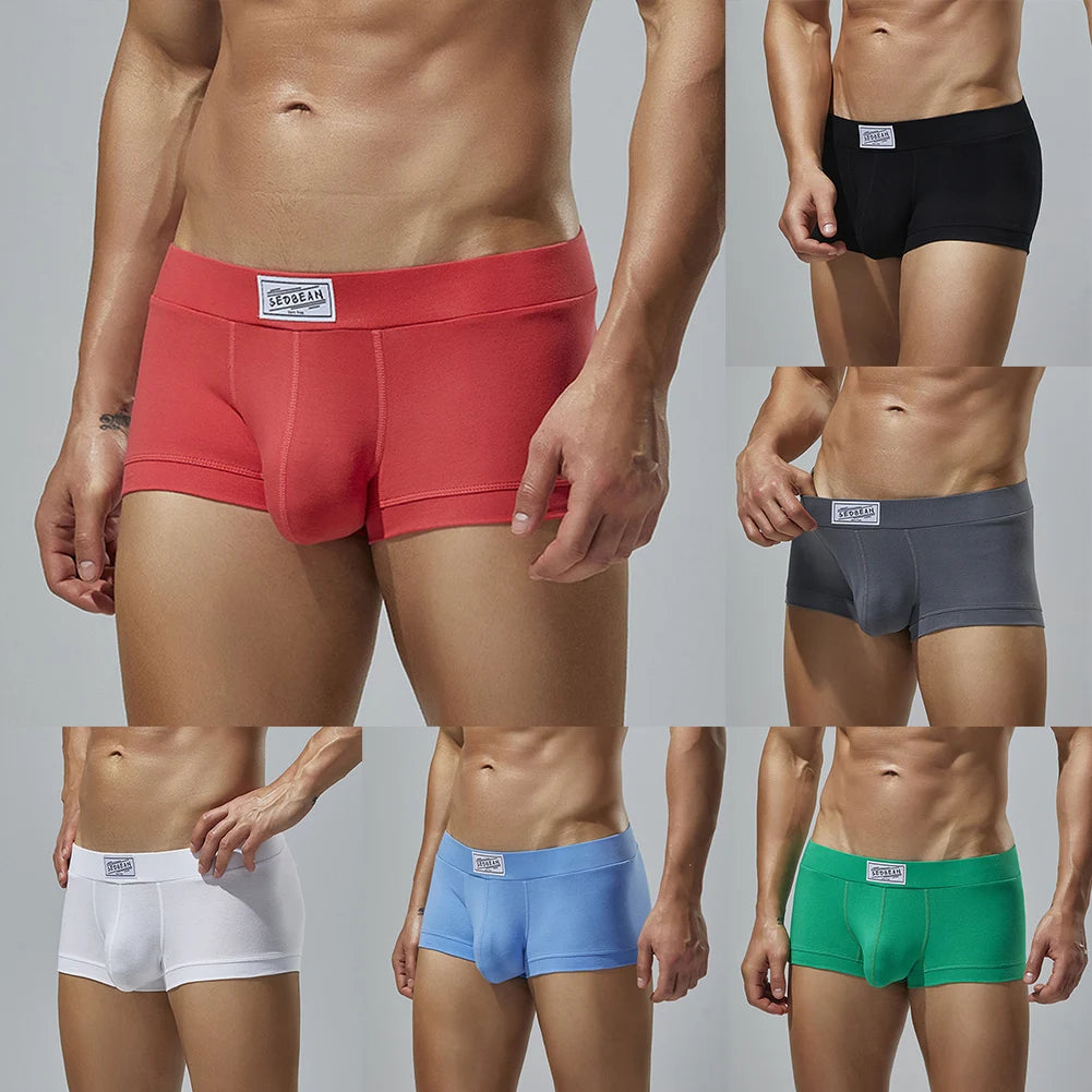 Men Sexy Underwear Boxer Briefs Comfortable Breathable Low Rise Intimates Hot Stretch Male Boxershorts Teenage Underpants