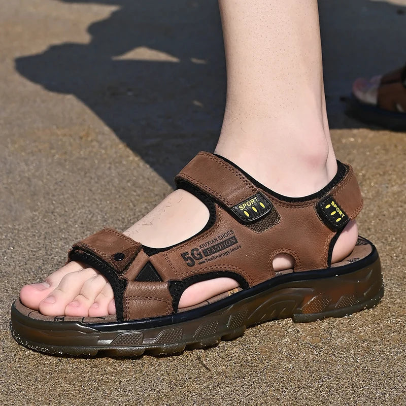 Outdoor Summer Genuine Leather Sandals Men Shoes 2022 Comfortable Sandal Male Sandalias Hiking Chaussure High Quality Shoes Men