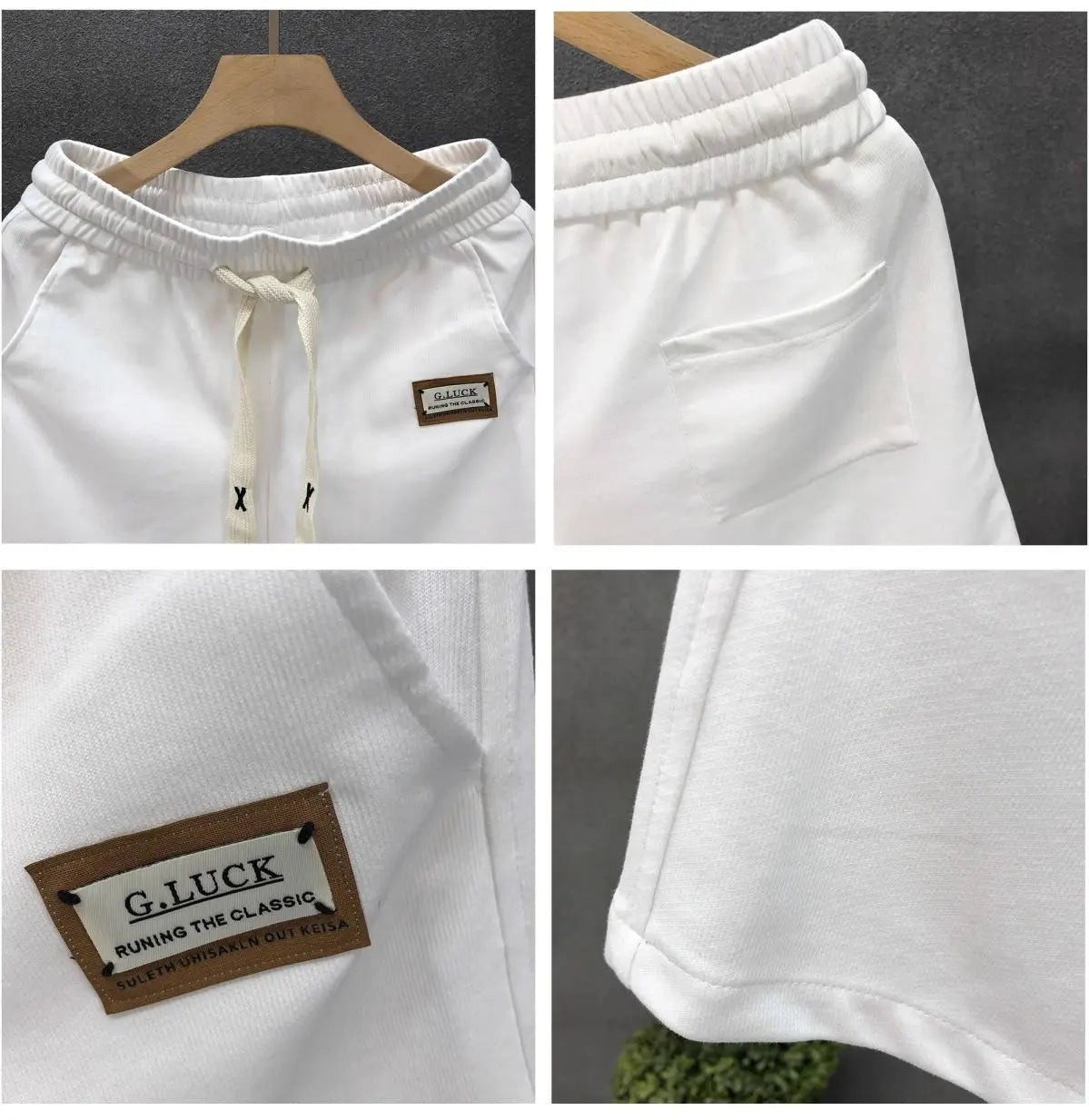 Men's Clothing White Shorts Summer 5-Inch Casual Trendy Sporty Lightweight Versatile Streetwear Fashion New