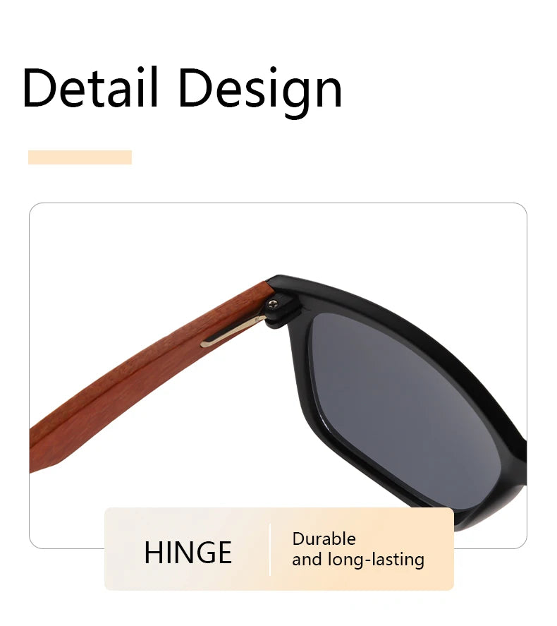 Wooden Square Sunglasses Women Men Vintage Fashion Luxury Sun Glasses Fishing Driving Eyeglas Lady Man UV400 Protective Glasses