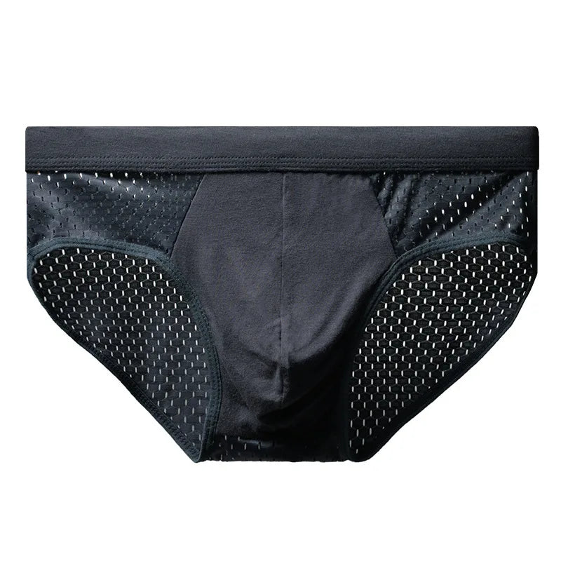 Men Underwear Male Thin Breathable Triangle Panties for Men's Ice Silk Briefs Mesh Sexy Square Corner Pants for men's Shorts