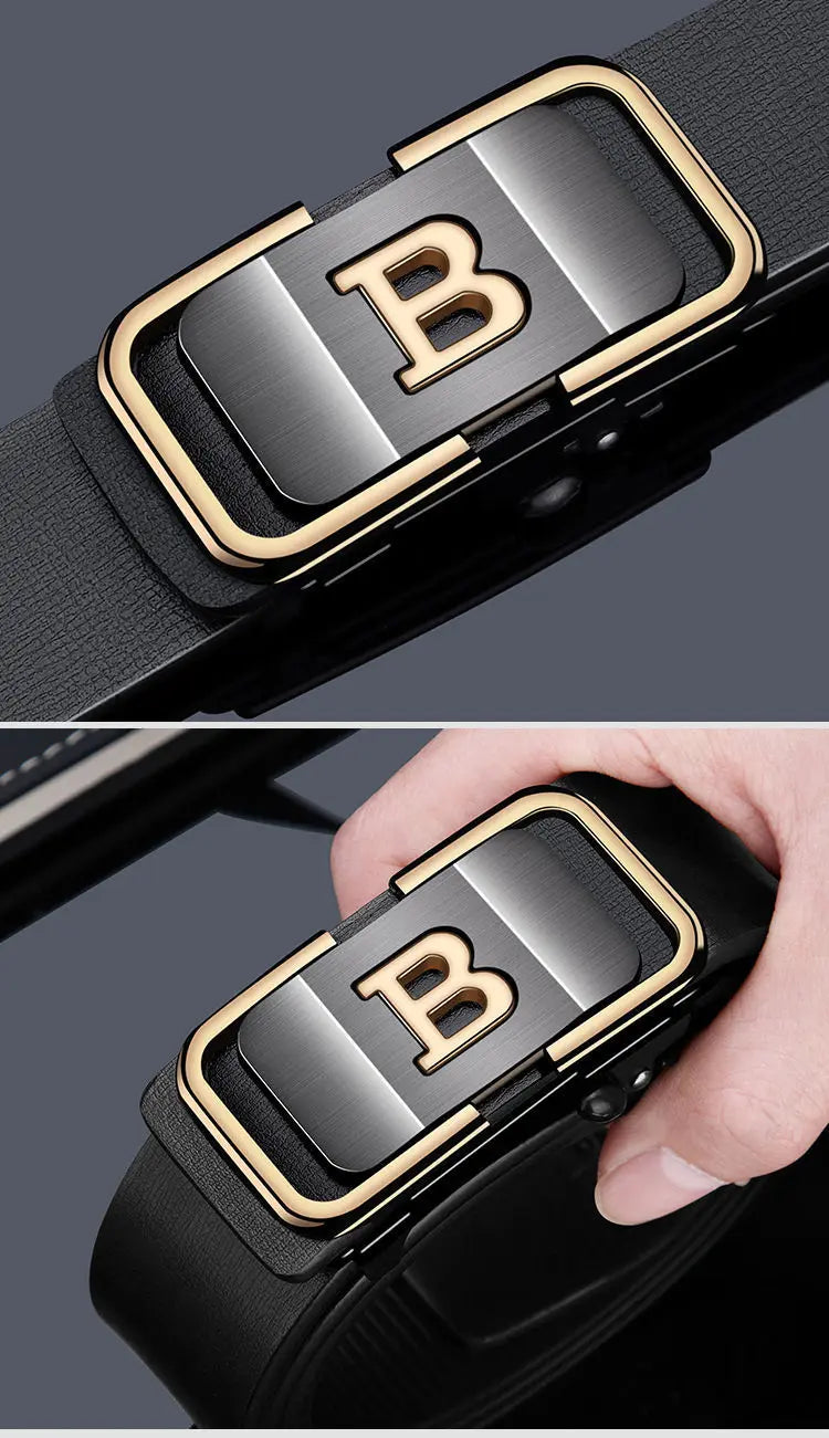 Top Quality Famous Brand Belt Men Genuine Luxury Leather Casual Belts for Men Strap Male Metal Automatic B Buckle Fashion Belt