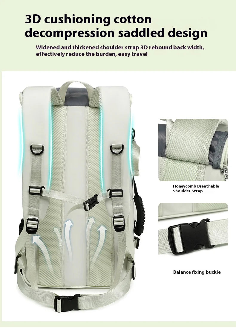 55L Large Capacity Travel Bag For Men 15.6 Inch Laptop Suitcase Backpack Multi-function Waterproof Backpack Outdoor Camping Bags