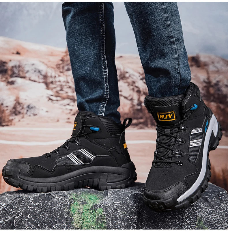 New Men's Boots Fashion Outdoor Boots Breathable Hiking Boots Autumn Shoes Sneakers lightweight Non-slip Men Desert Ankle Boots