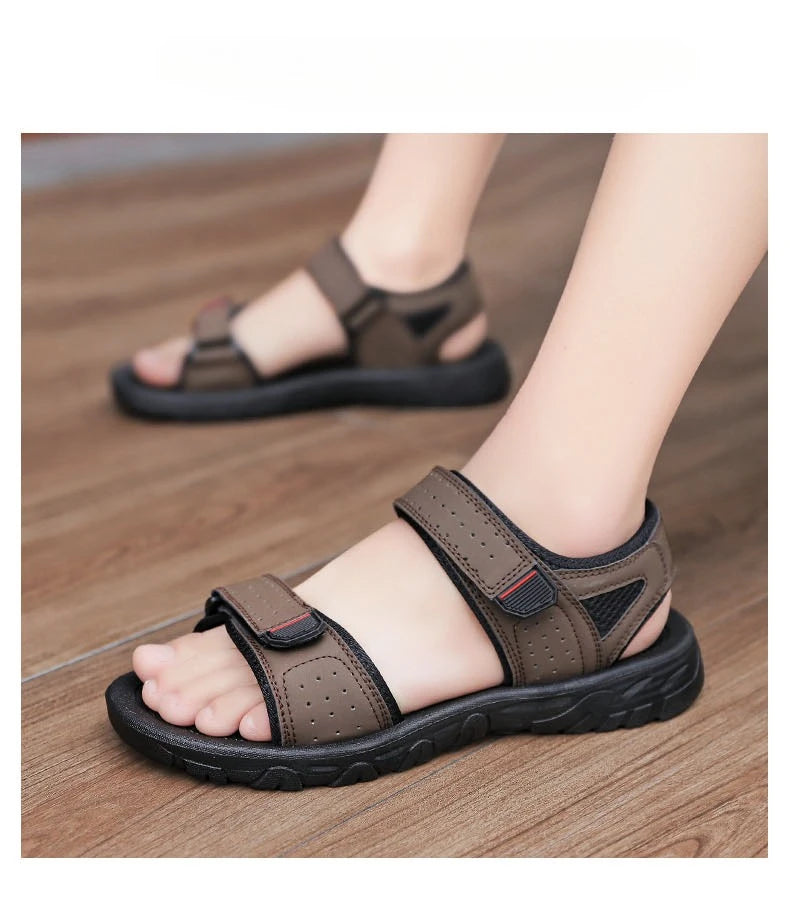 Brand Classic Mens Sandals Summer Genuine Leather Sandals Men Outdoor Casual Lightweight Sandal Fashion Men Sneakers Size 39-47