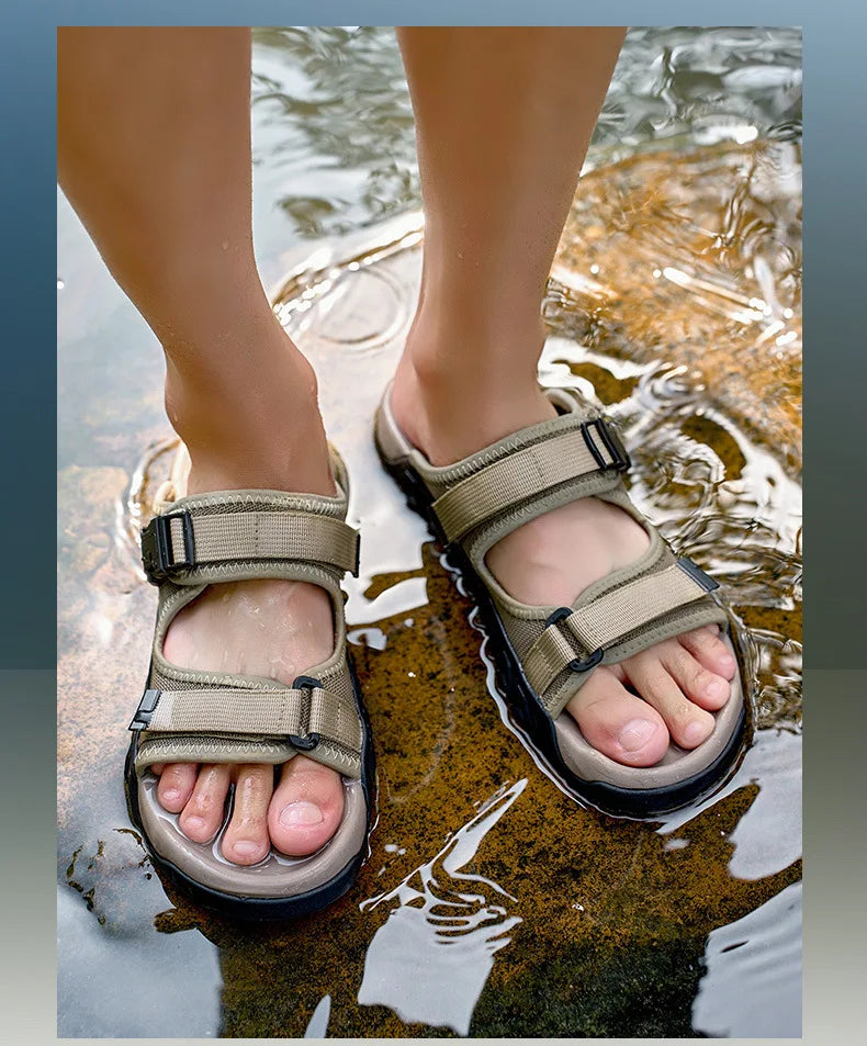 Summer Men Women Casual Sandals Couple Breathable Beach Slipper Outdoor Thick Soled Non Slip Sports Slippers for Men Big Size47