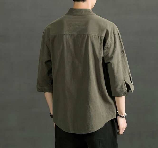 Shirts For Men White Man Shirt Plain With Pocket Linen And Cotton Half Sleeve Social Fashion Summer Designer Sale Xxl Casual Hot